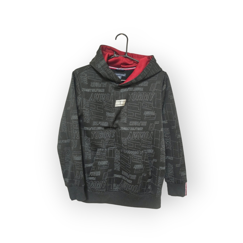 Tommy Hilfiger Black and Red Graphic Hoodie